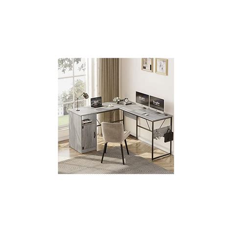 Buy Bestier L Shaped Desk with File Cabinet Reversible Computer Desk 60 ...