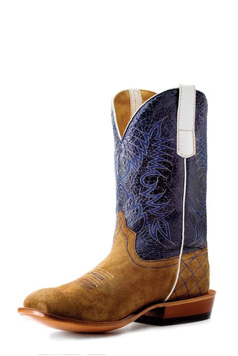 Kids Horse Power Boots, Sahara Sand, Blue with Diamond Stitch Heel - Chick Elms Grand Entry ...