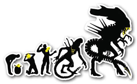 Alien Human Evolution Sticker 的图像结果