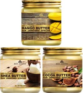 Bon Austin 100% Pure and Natural Shea Butter, Cocoa Butter & Mango ...