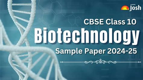 CBSE Class 10 Biotechnology Sample paper 2025: Sample Question paper ...