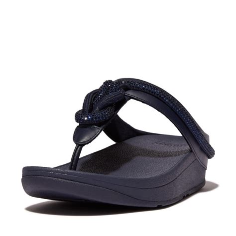 Buy Fitflop Fino Crystal-Cord Leather Toe-Post Sandals Online | SKU ...