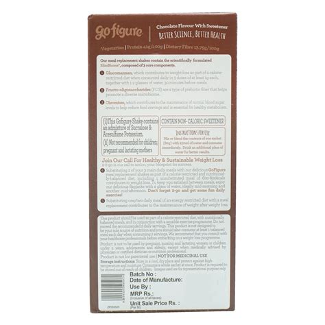 GoFigure Meal Replacement Shake Creamy Chocolate Flavour Powder, 600 gm ...