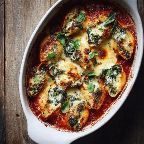Easy Spinach and Ricotta Stuffed Shells Recipe in 45 minutes