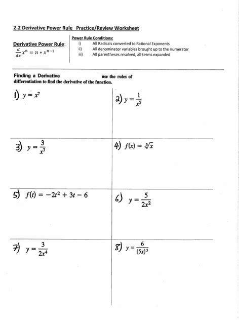 Image result for Power Rule Worksheet