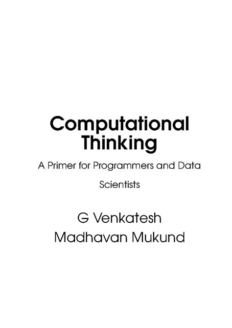 Computational Thinking: A Primer for BSc in Programming & Data Sci ...