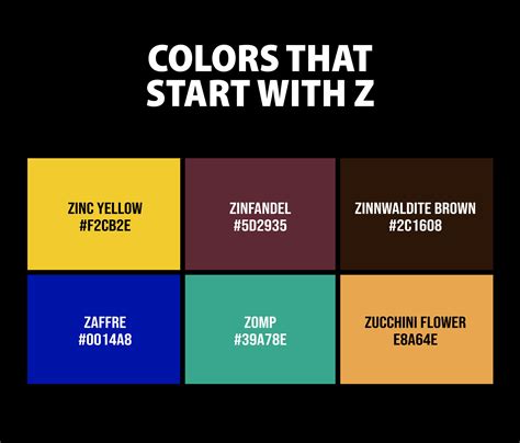 Best Colors that Start with Z (Names and Color Codes) - CreativeBooster