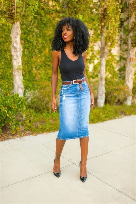 15 Outfits With Denim Pencil Skirts - Styleoholic