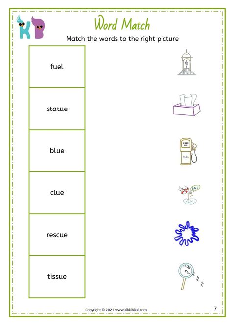 ue Sound Words Worksheets - Free Phonics Printable - KikkiBikki