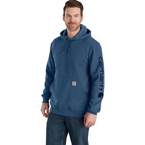 Carhartt Men's Midweight Signature Sleeve Logo Hooded Sweatshirt | Academy