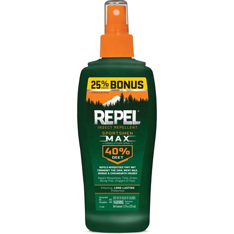 Repel Insect Repellent Sportsmen Max Formula Spray Pump 40% DEET, 7.5 ...