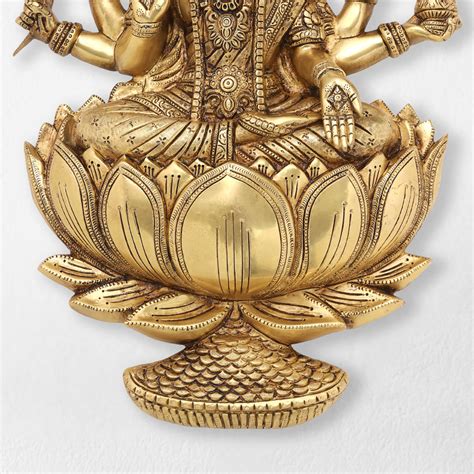 Brass Ganesha Or Lakshmi Lotus Wall Hanging (19 Inch) – Vedansh Craft