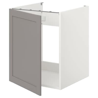 ENHET bc f sink/door, white/grey frame, 60x62x75 cm (235/8x243/8x291/2 ...