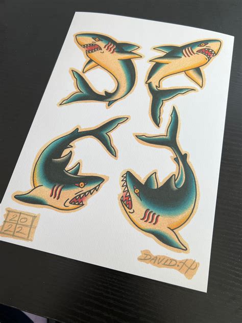 Traditional Shark Tattoo Flash