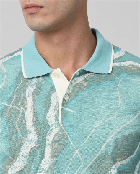 Buy Light Green Abstract Print Slim Fit T-shirt Online at Muftijeans