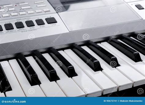Fragment of Electronic Synthesizer Keyboard with Control Buttons Stock ...