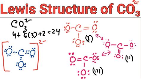 Lewis structure of CO3 2- ion - YouTube