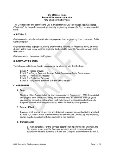 Image result for Personal Service Contract Example