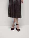 Buy Leather Look Midi A-Line Skirt at Marks & Spencer