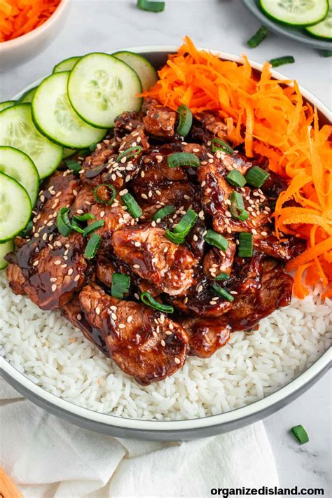 Beef Teriyaki Bowls - Organized Island