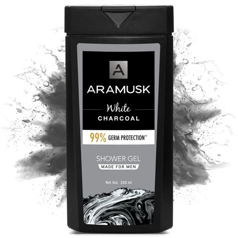 Buy Aramusk Men White Charcoal Shower Gel For Face & Body