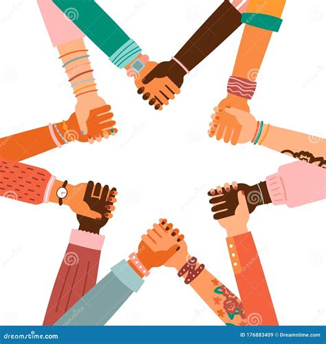 Illustration of Hands Holding Each Other Stock Vector - Illustration of concepts, ethnic: 176883409