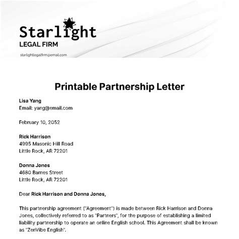 Partner Letter Template 的图像结果