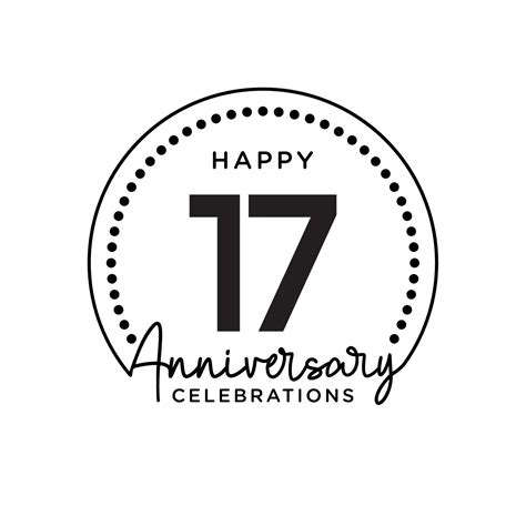 17 years anniversary. Anniversary template design concept, monochrome ...