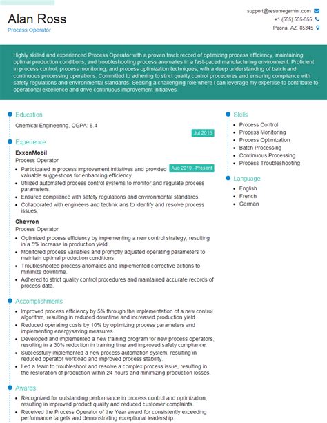 Image result for Process Operator Resume Examples