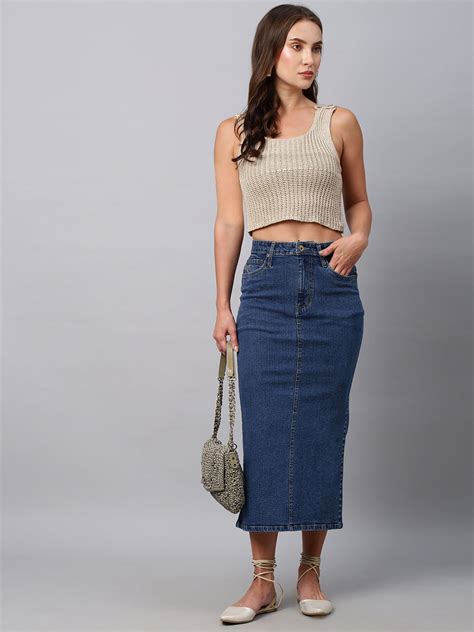 Buy Now Chemistry Medium Wash 5 Pocket Denim Pencil Skirt