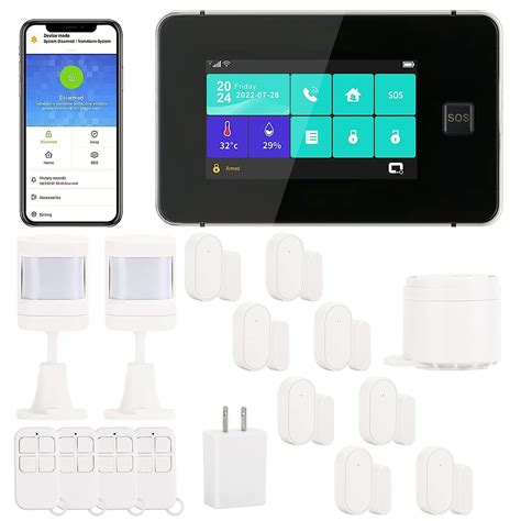 D1D9 Home Alarm System Touch Screen Burglar House Security 18 pcs WiFi ...