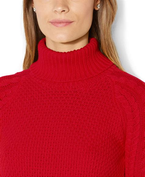 Red Cable Knit Turtleneck Sweater Men's at Tyler Aikenhead blog