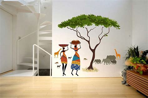 Decals Design 'Artistic Tribal Ladies with Animals Nature' Wall Sticker ...
