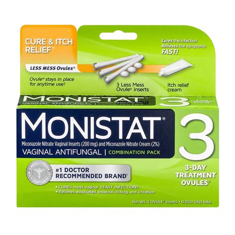 Monistat 3-Day Yeast Infection Treatment, Ovules + Itch Cream - Walmart ...