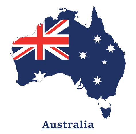 Australia National Flag Map Design, Illustration Of Australia Country ...
