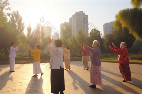 老年人公园广场舞舞蹈跳舞图片-包图网
