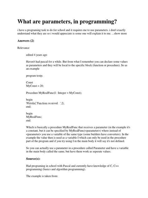 Image result for Parameters Code