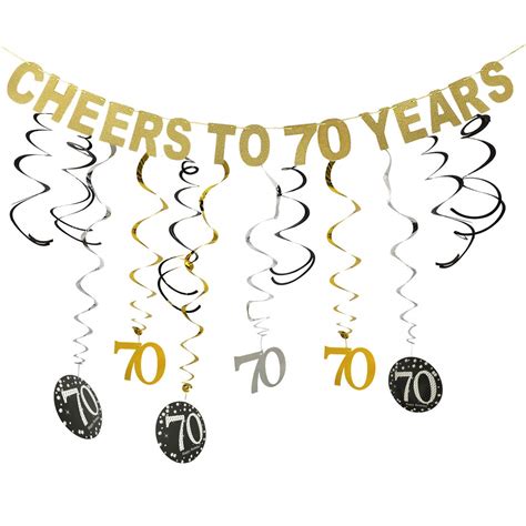 Buy 70th Birthday Decorations for Men Women Cheers to 70 Years Birthday ...