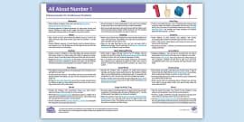 EYFS All About Number 1 Continuous Provision Plan and Resources