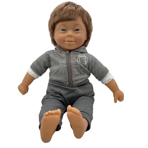 Beautiful Sum Sum Down Syndrome Boy Doll 45 CM Light Brown Hair(s)