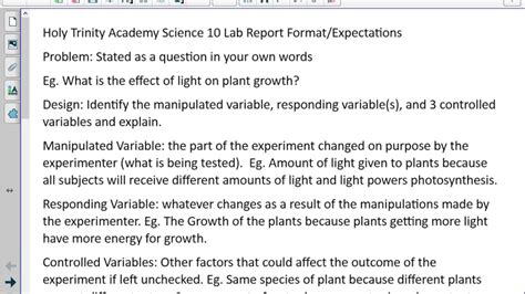 Image result for Science Lab Report Example