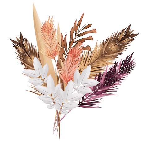 Pampas Grass Beautiful Watercolor Dried Flowers, Pampas Grass ...