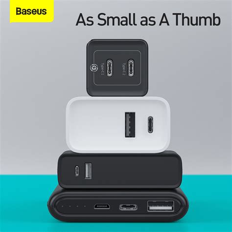 Baseus Gan Mini Type-C and USB 45W Dual Port Output Quick Travel Charg ...