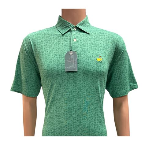 Masters Tech Green Performance Golf Shirt Polo with Dk Green Outline ...