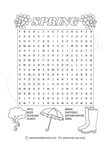 Image result for Spring Coloring Word Search