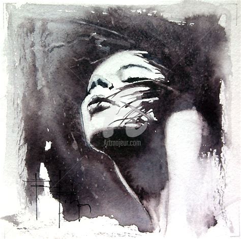 Peinture, Portrait noir et blanc, Art impressionniste
