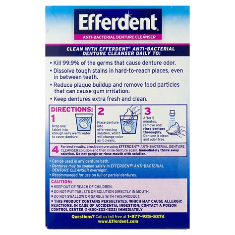 Efferdent Retainer Cleaning Tablets, Denture Cleanser Tablets for ...