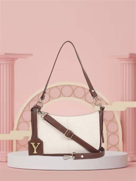 Off White Canvas Sling Bag for Women