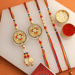 TIED RIBBONS Bhaiya Bhabhi TR-RB24-Familyrakhi-S002 Yarn Rakhi ...