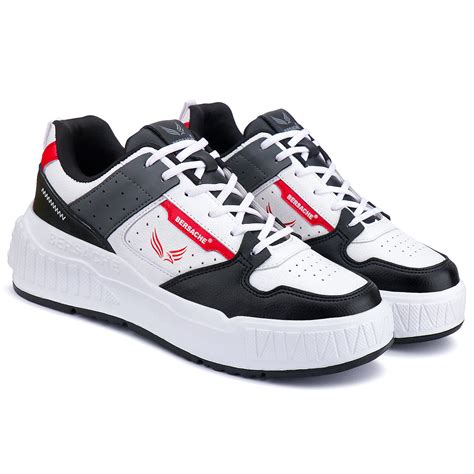 Bersache Lightweight Sports Running Shoes For Men Light Black & Red-8050